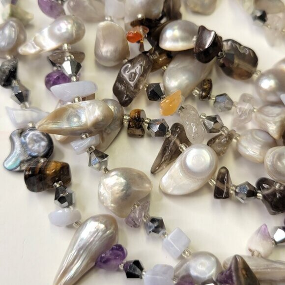 Multistrand Pearl Nugget Necklace Multistrand Pearl Necklace - Picture 10 of 14